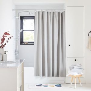 Organic Mini Waffle-Weave Shower Curtain